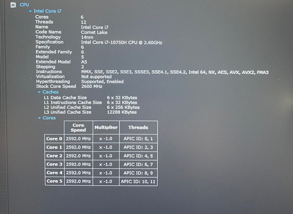 Lenovo ThinkPad P15 Gen 1 i7-10750H QUADRO T1000 4GB GPU 16GB RAM 256GB SSD