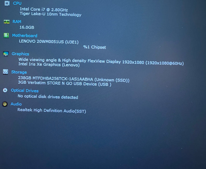 Lenovo ThinkPad T14s i7-1165G7 2.80GHz 16GB RAM 256GB SSD READ!