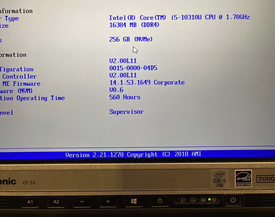 Panasonic ToughBook CF-33 TOUCH i5-10310U 16GB RAM 256GB SSD 560Hrs. READ!