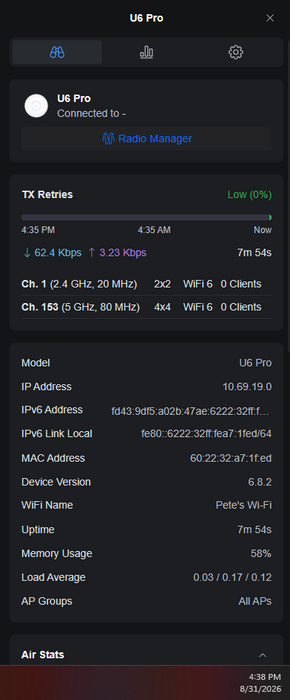 Ubiquiti UniFi 6 Professional U6-PRO Wi-Fi 6 4.8Gbps Dual Band Access Point