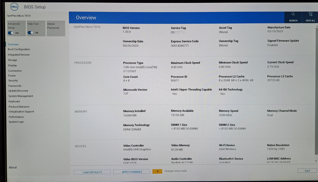 Dell OptiPlex Micro 7010 | Intel Core i7-13700T, 16GB DDR4, 256GB NVMe, Wi-Fi