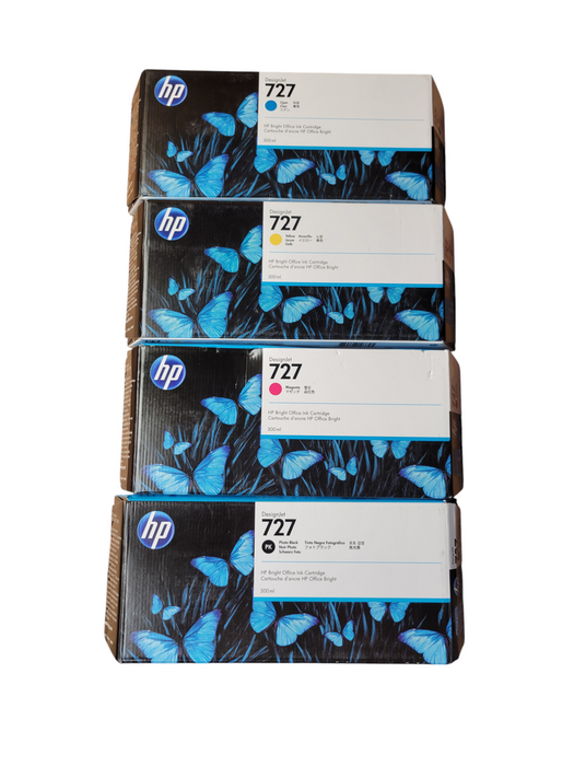 HP DesignJet 727 300ml Ink Cartridge Set Cyan Magenta Yellow Matte Black 4-Pack
