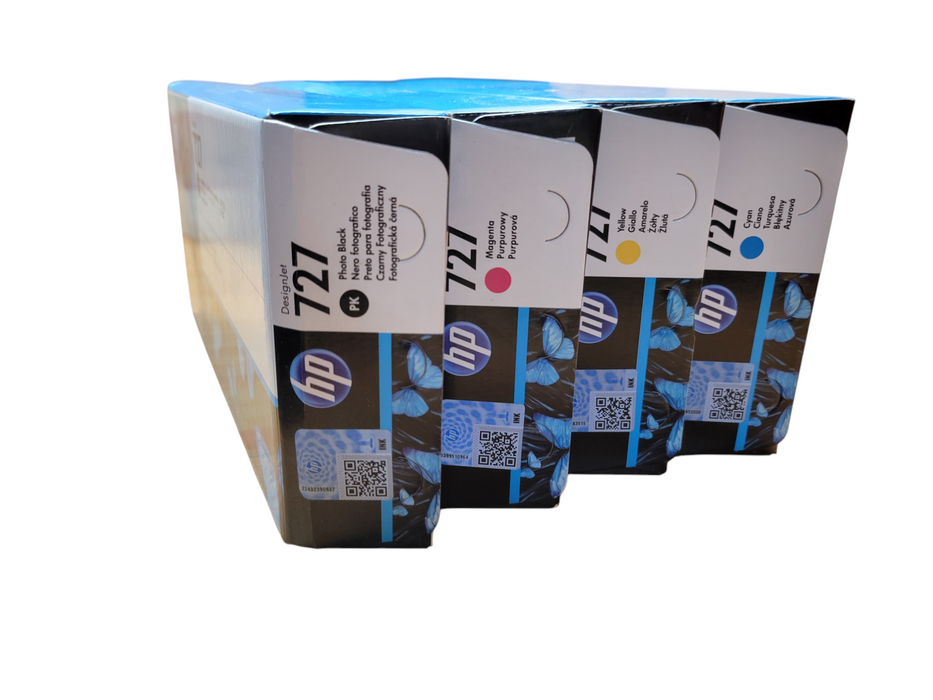 HP DesignJet 727 300ml Ink Cartridge Set Cyan Magenta Yellow Matte Black 4-Pack