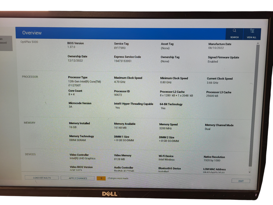 Dell OptiPlex 5000 Micro| i7-12700T 4.7GHz 12C, 16GB DDR4, 256GB NVMe, WiFi 6