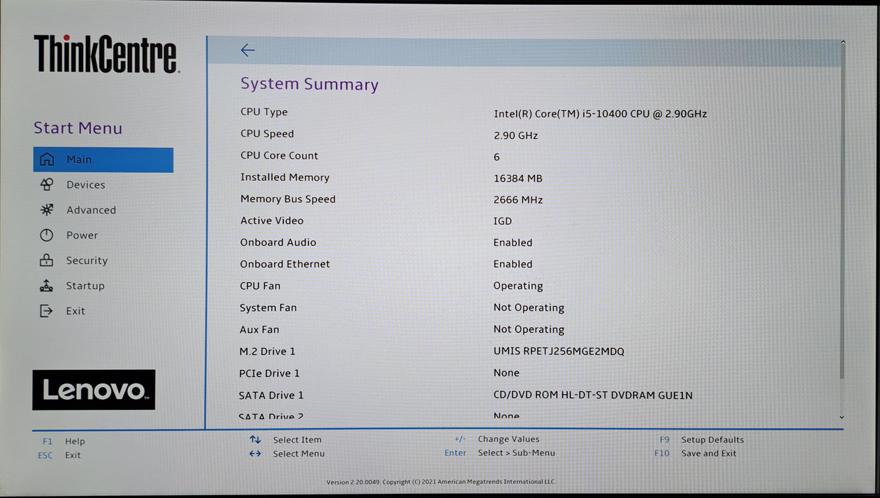 Lenovo ThinkCentre M70s SFF | Intel Core i5-10400, 16GB DDR4, 256GB NVMe