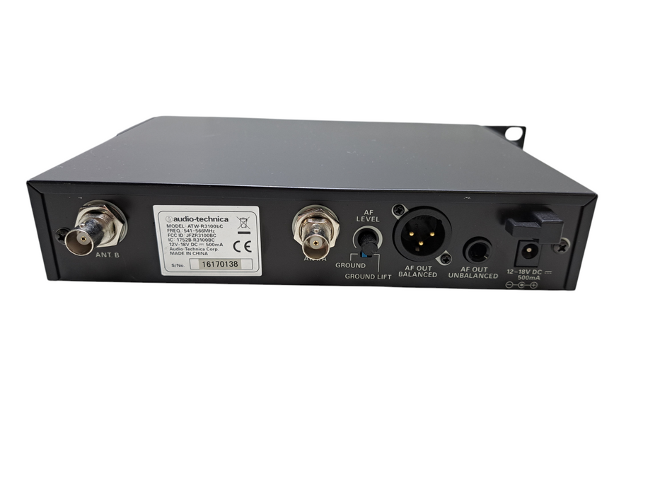 Audio Technica ATW-R3100bC | 541-566 MHZ UHF Synthesized Receiver No AC