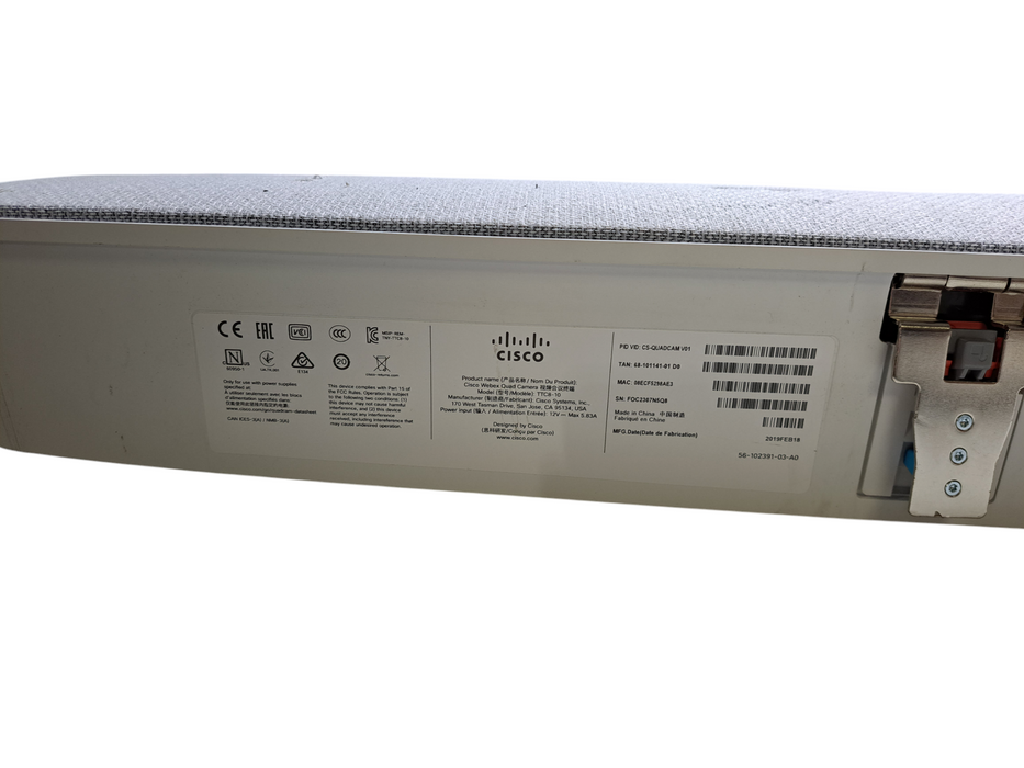 Cisco TTC8-10 Webex Quad Conference Camera Unit ONLY