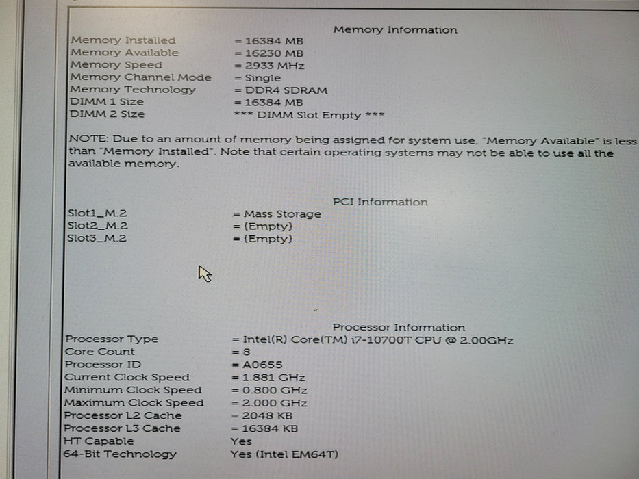 Dell OptiPlex 7080 Micro | Intel Core i7-10700T @2.00GHz, 16GB DDR4, 256GB NVMe