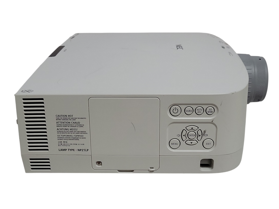 NEC NP-PA550W Large Venue Projector 5500 Lumens, Lamp Hrs 1133 Hours, no remote