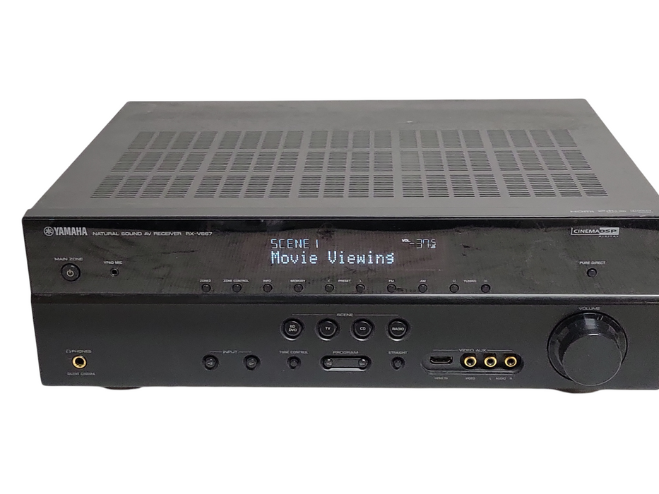 Yamaha RX-V667 Natural Sound AV Receiver, No Remote, READ