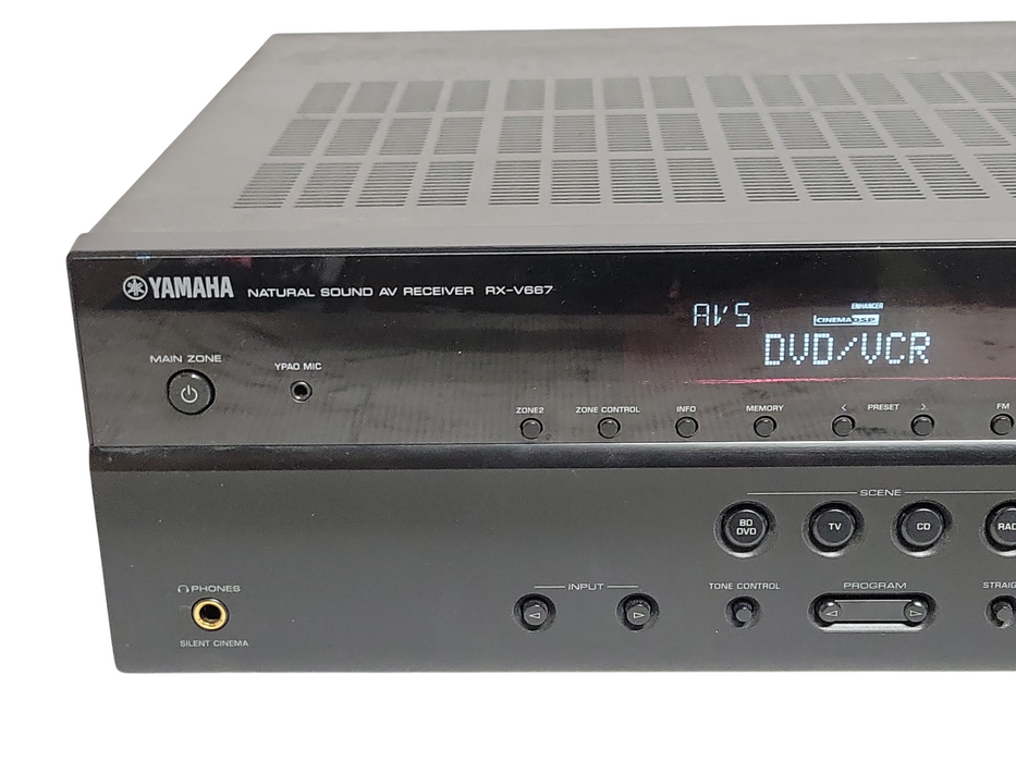 Yamaha RX-V667 Natural Sound AV Receiver, No Remote, READ