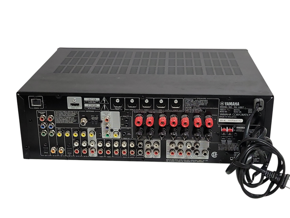 Yamaha RX-V667 Natural Sound AV Receiver, No Remote, READ