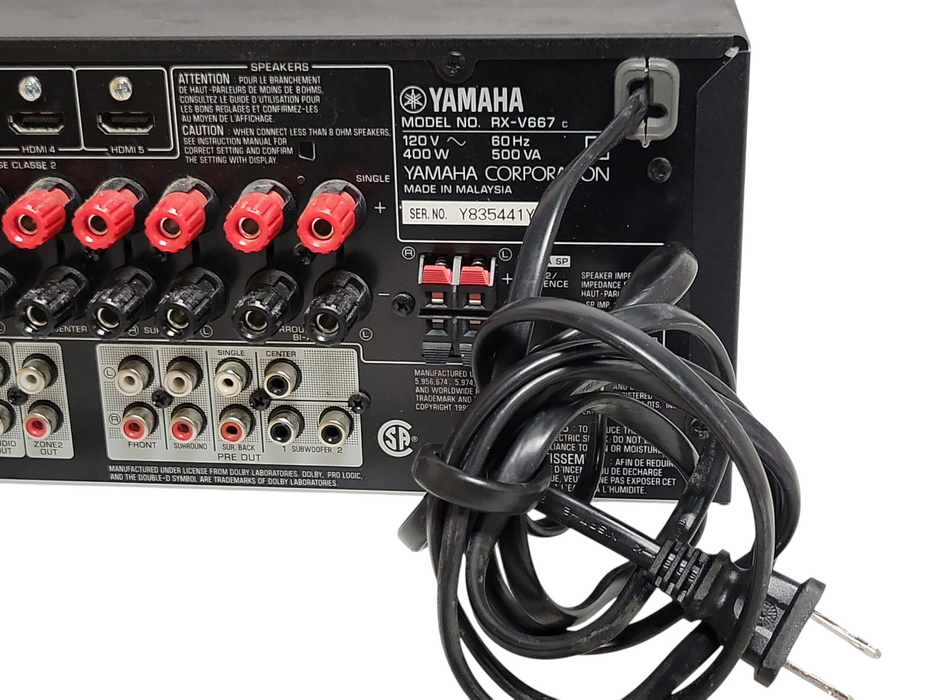 Yamaha RX-V667 Natural Sound AV Receiver, No Remote, READ