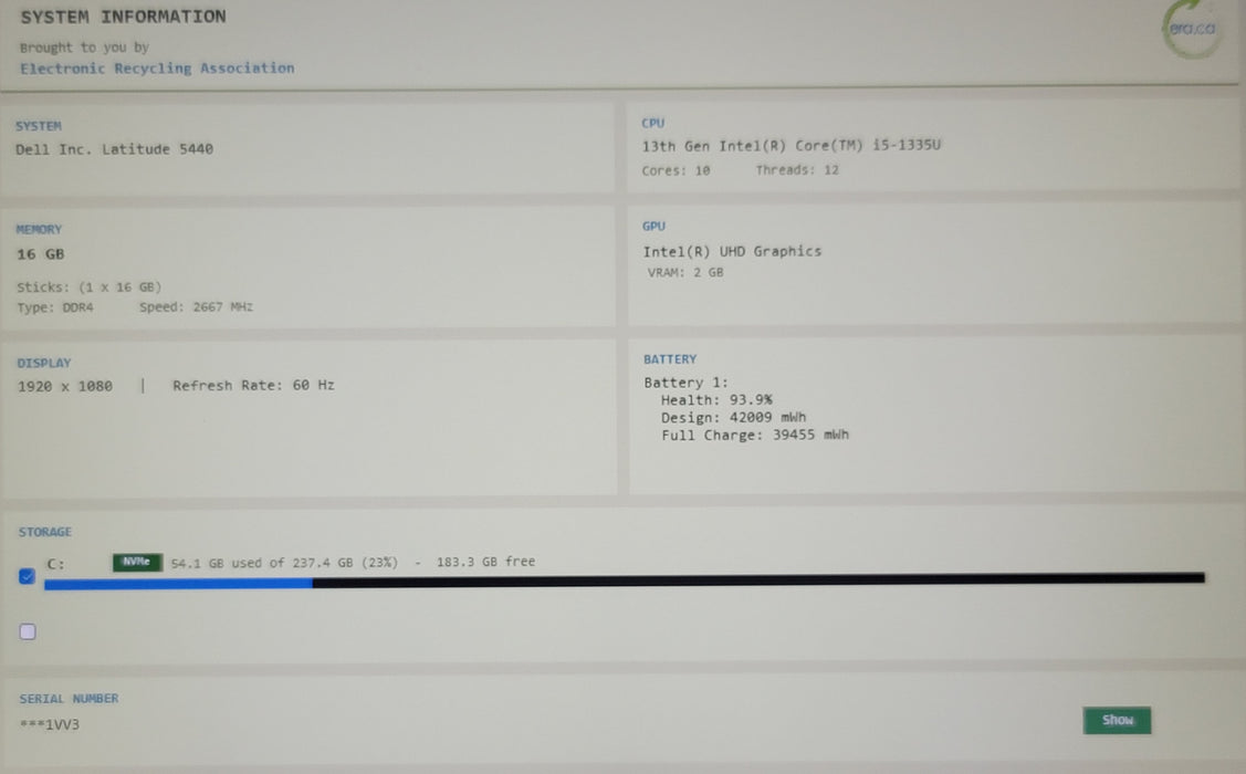 Dell Latitude 5440 i5-1335U 16GB DDR4 256GB NVMe