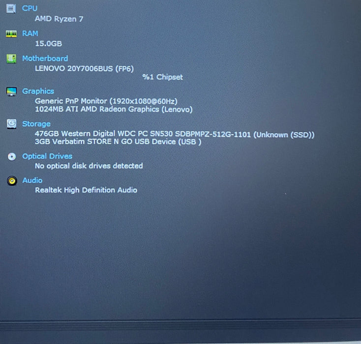 Lenovo ThinkPad E14 Gen 3 AMD Ryzen 7 5700 16GB RAM 512GB SSD