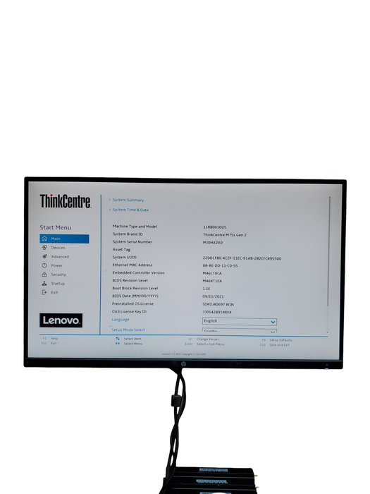 Lenovo ThinkCentre M75S Gen 2 SFF AMD Ryzen 7 Pro 5750G 8GB NO-HDD/SSD