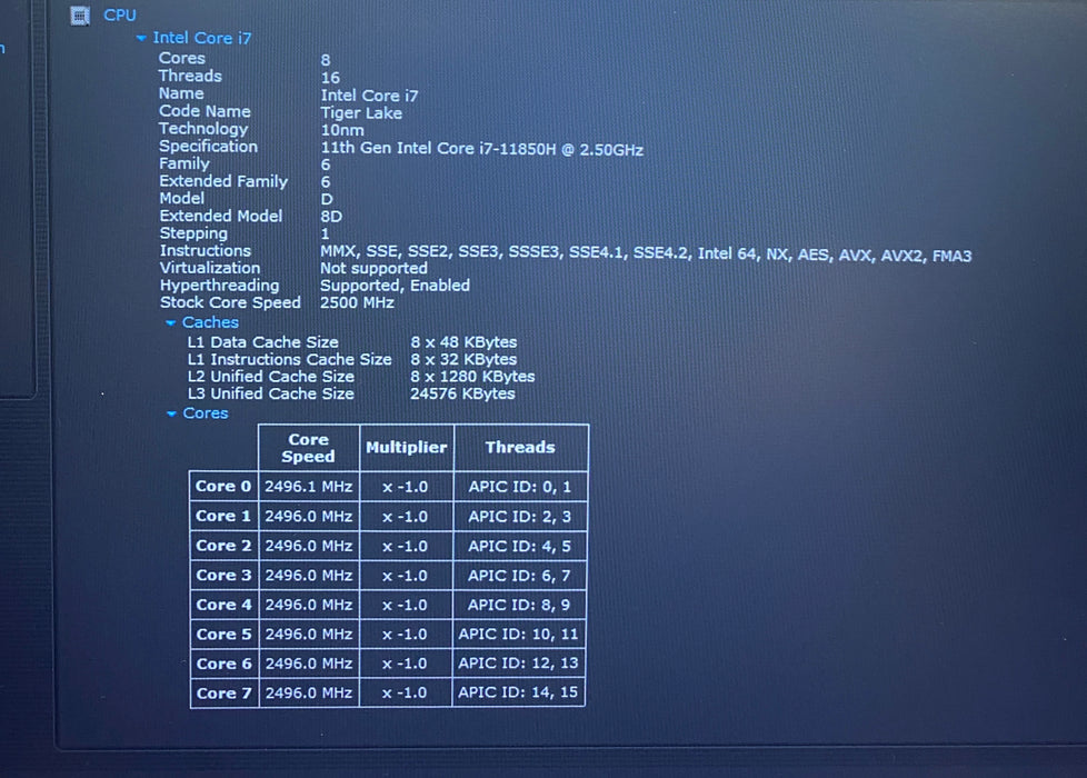Dell Latitude 5421 i7-11850H GeForce MX450 16GB RAM 256GB SSD No Power Adapter