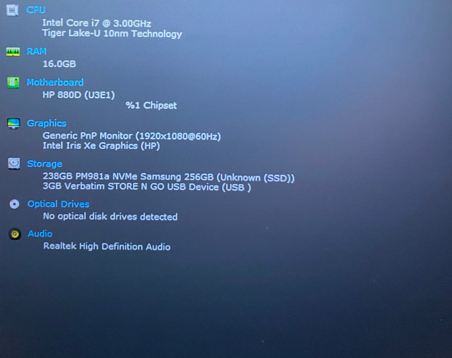HP EliteBook 840 G8 Intel Core i7-1185G7 3.00GHz 16GB RAM 256GB SSD