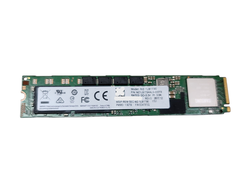 1.92TB m.2 NVMe Samsung PCIe Gen3x4 22110 PM983 Enterprise SSD - MZ-1LB1T90