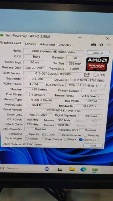 POWERCOLOR AMD RADEON HD6850 1GB PCIE %