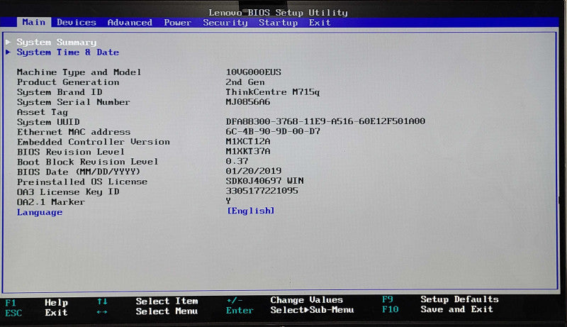 Lenovo M715q USFF, Ryzen 3 PRO 2200GE 3.2GHz 4C, 8GB DDR4, 250GB NVMe, WiFi, PWR