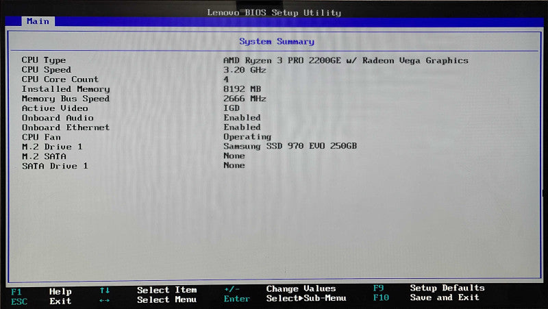 Lenovo M715q USFF, Ryzen 3 PRO 2200GE 3.2GHz 4C, 8GB DDR4, 250GB NVMe, WiFi, PWR