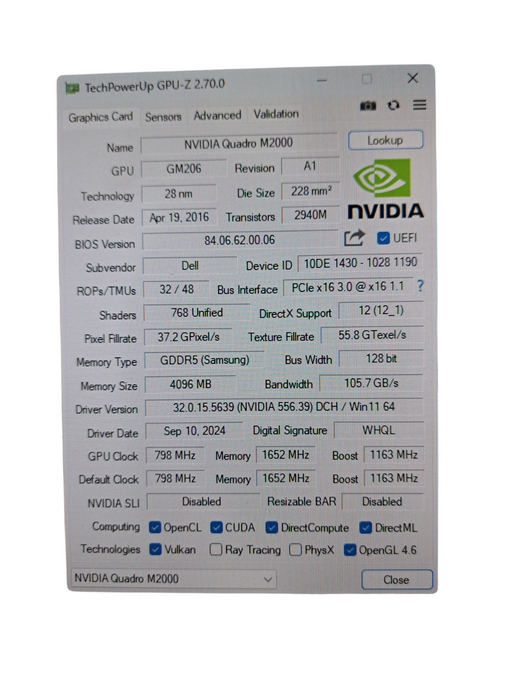 NVIDIA Quadro M2000 | 4GB GDDR5 | 4x DisplayPort