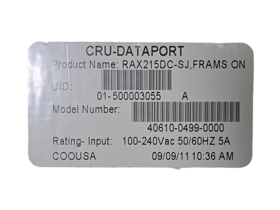 CRU RAX RAX215DC-SJ Drive Enclosure - eSATA Host Interface