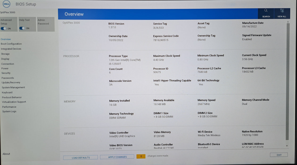 Dell OptiPlex 3000 Micro | Intel Core i5-12500T, 16GB DDR4, 256GB NVMe, Wi-Fi