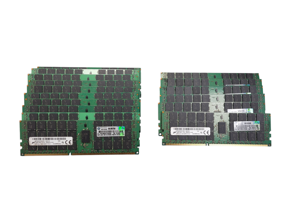 Lot of 16x Micron 24GB 3RX4 PC3L-10600R DDR3-1333MHz RDIMM ECC Server RAM