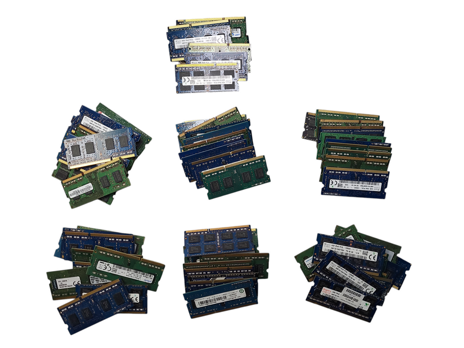 Lot of 68x Various brands 4GB PC3/PC3L SODIMM Laptop memory
