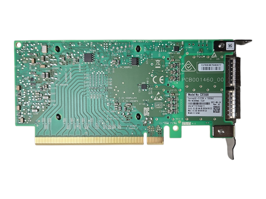Mellanox CX556A-ECAT ConnectX-5 EDR + 100GbE Dual QSFP28, Low Profile