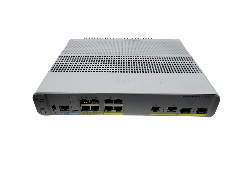 Cisco WS-C3560CX-8PC-S | 8-Port Gigabit PoE+ 240W Silent Switch 2x SFP