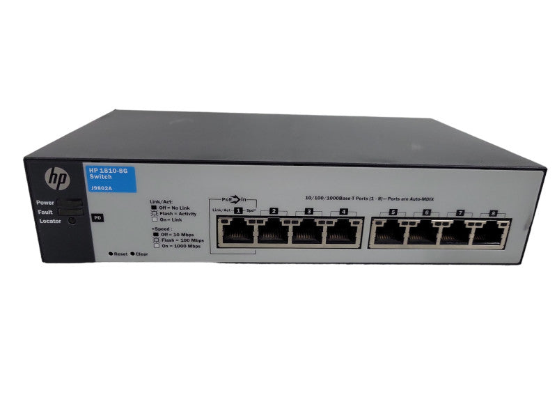 HP 1810-8G Model J9802A Managed 8-Port PoE Network Switch !