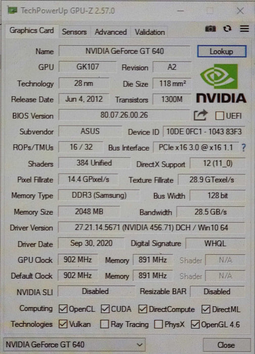 Custom PC/ASUS P8Z77-V LK, i5-3570 3.40GHz, 16GB DDR3, 1TB SSD, GT 640