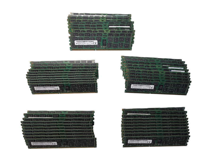 Lot of 50x Micron 16GB 2Rx4 PC3L-12800R-RDIMM DDR3 Server Memory