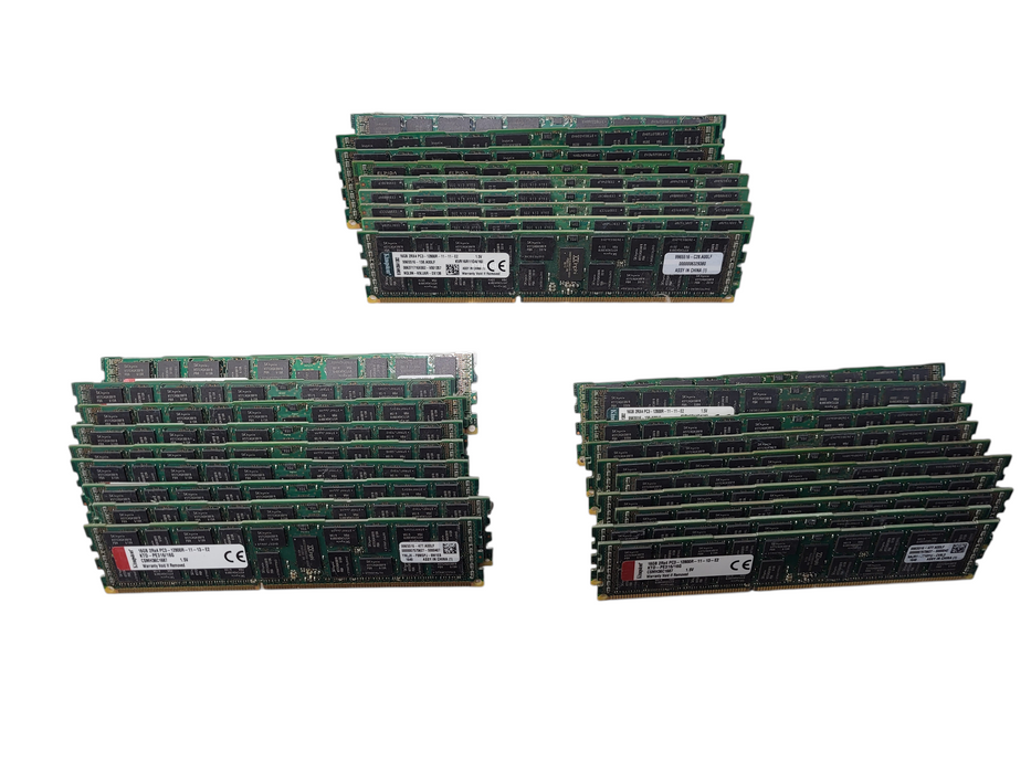 Lot of 29x Kingston 16GB 2Rx4 PC3-12800R-RDIMM DDR3 Server Memory