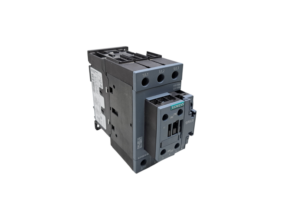 Siemens Contactor 3RT2036-1AK60 3PST-NO Chassis/DIN Rail 120Vac Coil 690VAC 51A
