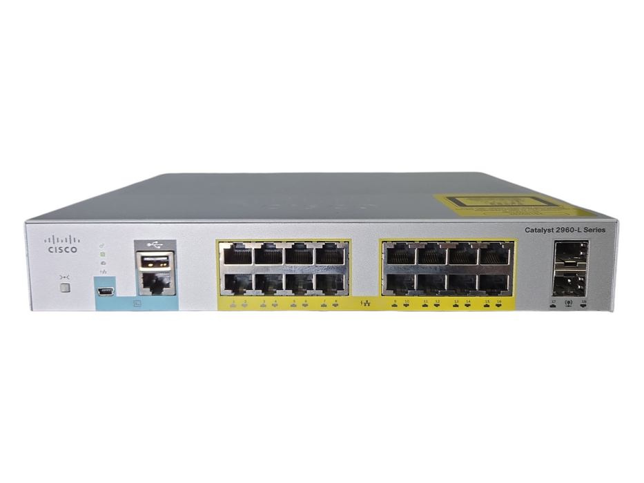 Cisco Catalyst 2960-L Series WS-C2960L-16PS-LL 16-Port PoE Switch