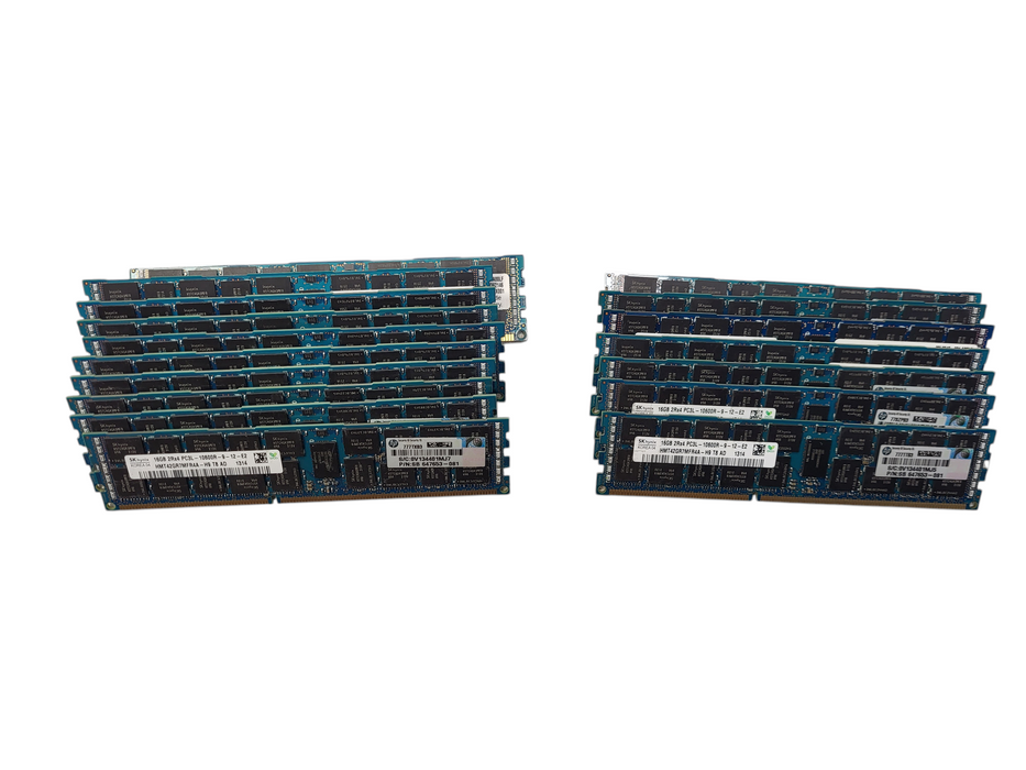 Lot of 17x SK Hynix 16GB 2Rx4 PC3L-10600R-RDIMM DDR3 Server Memory