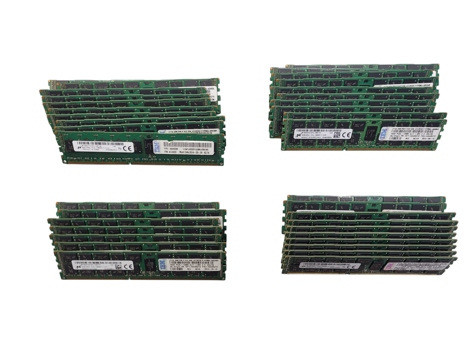 Lot of 37x Micron 16GB 2Rx4 PC3L-12800R-RDIMM Server Memory