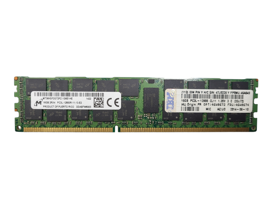 Lot of 37x Micron 16GB 2Rx4 PC3L-12800R-RDIMM Server Memory