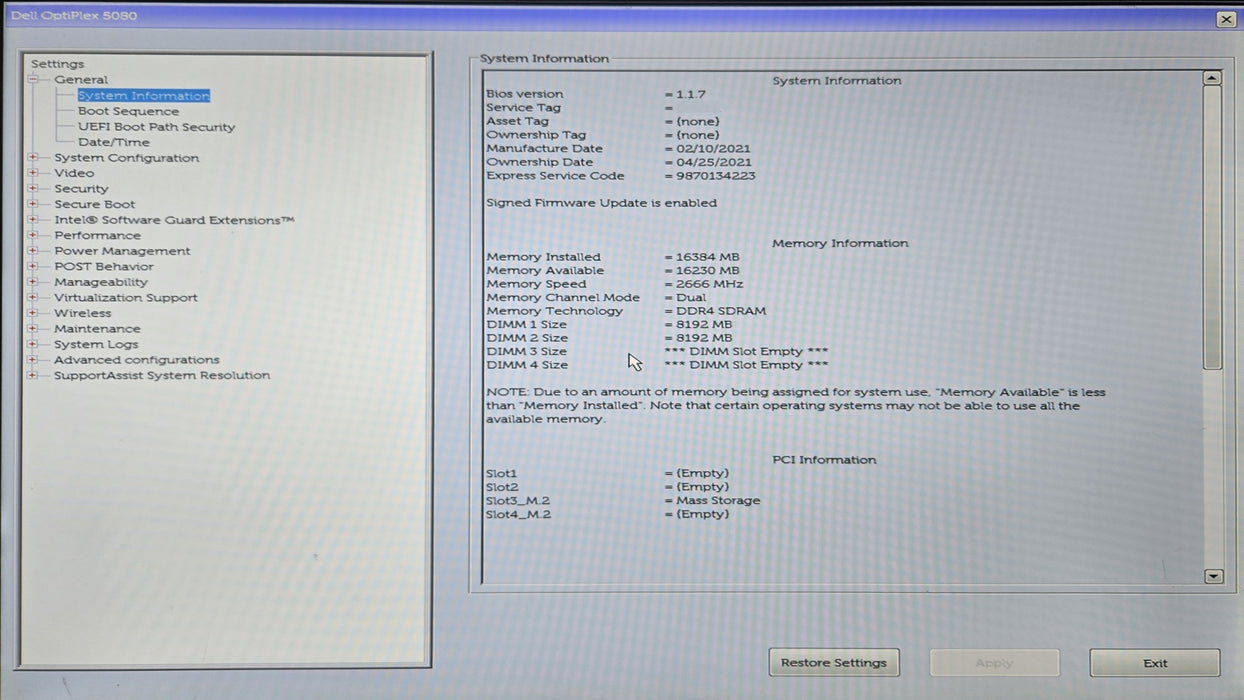 Dell OptiPlex 5080 SFF,  i5-10500 3.10GHz, 16GB DDR4, 256GB NVMe