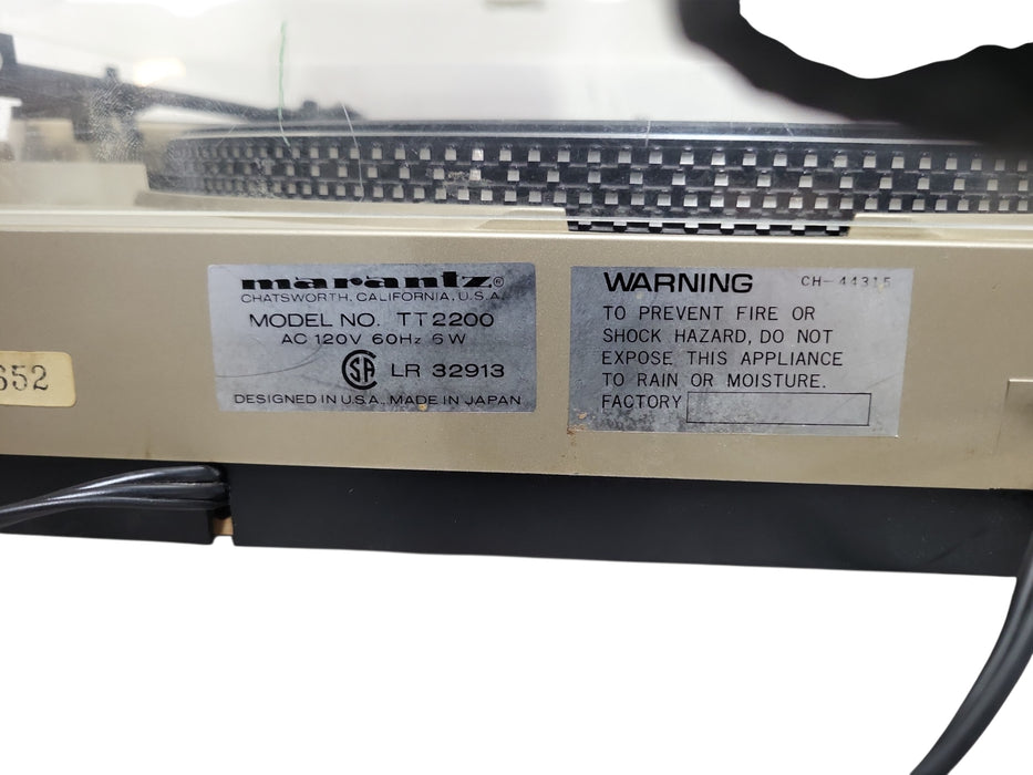 Rare Marantz TT-2200 Direct-Drive Turntable Made in Japan | READ