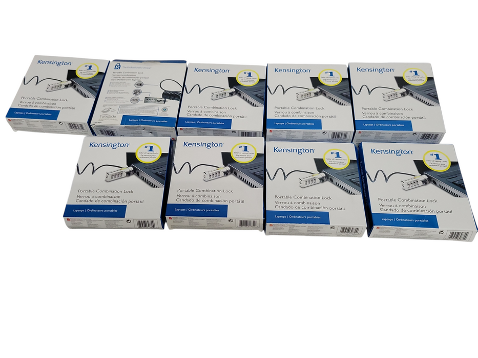 Lot of 9x New Kensington Portable Combination Lock For Laptops, READ