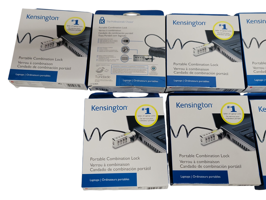 Lot of 9x New Kensington Portable Combination Lock For Laptops, READ