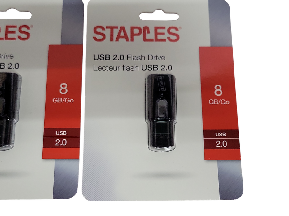 Lot of 4x New Staples USB 2.0 Flash drive 8GB