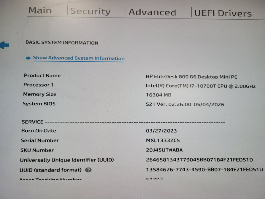 HP EliteDesk 800 G6 Mini i7-10700T, 16GB DDR4, 256GB NVMe, AC Adapter