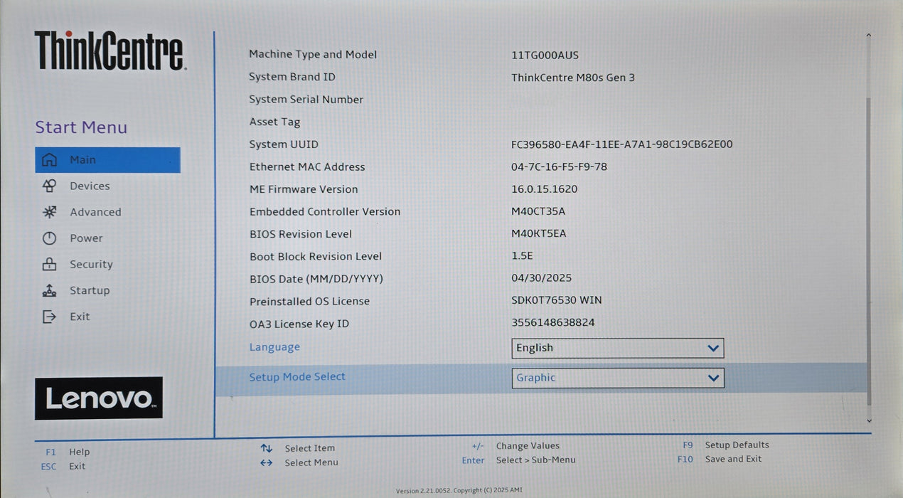Lenovo ThinkCentre M80s Gen 3, i7-12700, No RAM & Storage, READ
