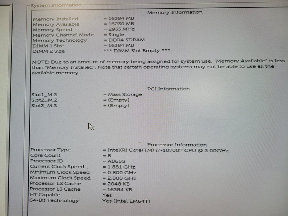 Dell OptiPlex 7080 Micro | Intel Core i7-10700T @2.00GHz, 16GB DDR4, 256GB NVMe